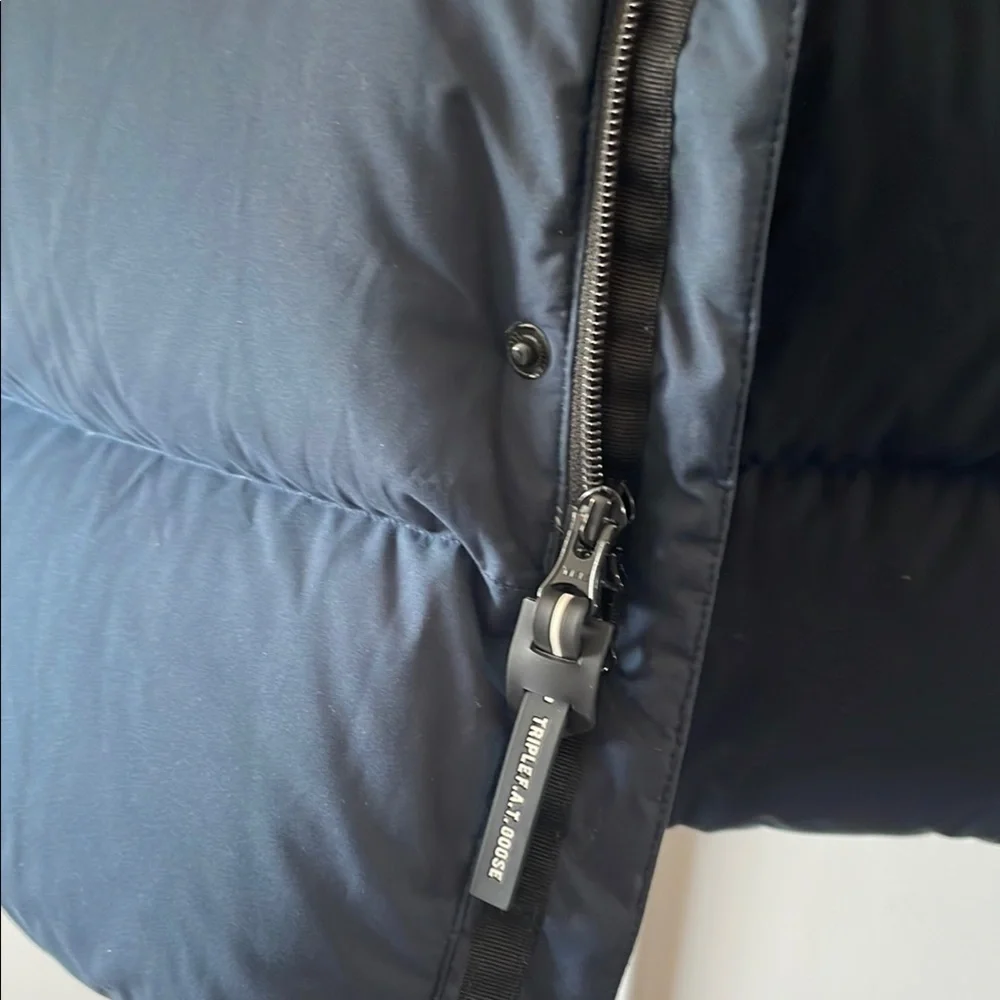 Triple FAT Goose Men's Navy Long Down Puffer Coat - Picture 3 of 4